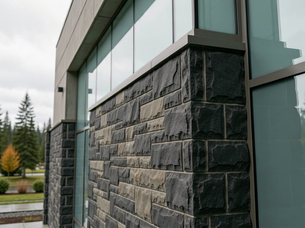 Architectural detail of Fibre Federal Credit Union building